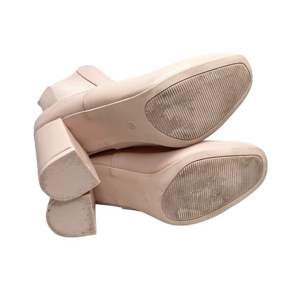 Altar'd State Size 7.5 Faux Leather Heeled Booties Slip On Blush Pink - Picture 6 of 9